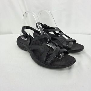 Merrell Women's Agave Black Leather Sandals sz 8 J33198